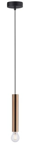 LeuchtenDirekt Pendelleuchte - Schwarz - Messing - Metall - 1-flammig - 5 x 120 cm