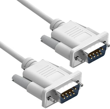 DB9 RS232 Serial Extension Cable Male to Male 9 Pin DB9 Cord Straight Through 9 pin Serial Connector Grey 5FT