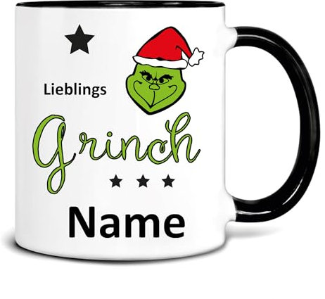 Grinch Tasse mit Namen personalisiert, Lieblingsgrinch Weihnachtsmuffel Lieblingsgrinch