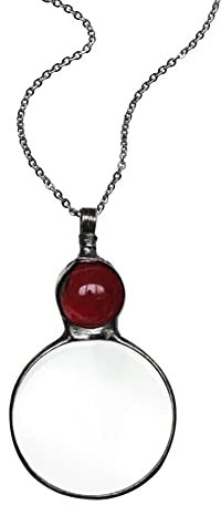 OCKULT Lupenanhänger, hängende Lupenanhänger, tragbare 10-fache Lupe, Monokel-Halskette, Vintage-Lupen-Anhänger, für Frauen für Bibliothek, Lesen, Zoom, Schmuck, Handarbeiten