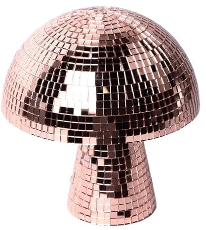 Mushroom Disco Ball, Stunning Visual Effects, High Quality Plastic, Colourful Reflections, Ideal for Parties, Weddings (Rose Gold)