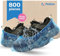 Pedsox, 800 Copriscarpe Monouso Impermeabili, Resistenti ed Elasticizzati, Fino al 46, Calzari Usa e Getta per Interno ed Esterno, Taglia Unica, 15x40 cm, Azzurro