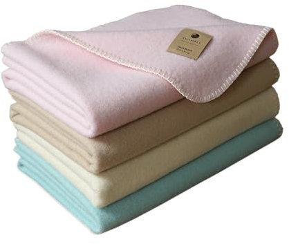 TILLHÅLL Baby Wolldecke für Herbst & Winter | aus 100% Bio-Schurwolle | Natürlich Wärmend & Temperaturausgleichend 75 x 100 cm (Rosa)