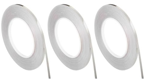 QUARKZMAN 3 Rollen selbstklebendes Folienfliesen-Aufkleberband 0,2 Zoll x 164 ft Dekorationsfugenabdichtungsband wasserdichte Abdeckung für Küchenwand, Silber