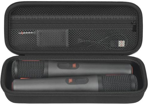 Hart Tasche Schutzhülle für JBL Kabelloses Two Mikrofon System für JBL PartyBox 2X Digital Mikrofone, Handheld Dual Mic Reisetasche mit DIY Schwamm-Fall Nur