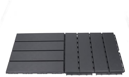 36Pcs Patio Deck Tiles Dark Grey Interlocking Outdoor Gazebo Plastic Dark Gray Outdoor Garden Gazebo Floor for Outdoor Porch, Flooring for Porch Exterior, Floor Mats Matting