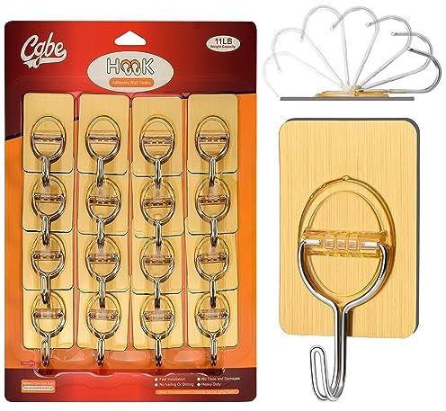 CGBE Ganchos Adhesivos para Pared, Colgadores Pared Adhesivos Sin Agujeros de 5kg (Max), Ganchos Adhesivos para Salón, Baño, Dormitorio y Cocina, 16 Piezas