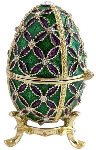 zltSunshine Emaille-Osterei-Schmuckkästchen, Ringe, Halsketten, Ohrringe, Schmuckkästchen, handbemalt, Fabergé-Ei-Behälter für Zuhause und Büro