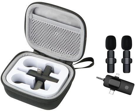 Portable Protective Mic Case Wireless Lavalier Microphone Case for 3 in 1 Wireless Lavalier Microphone Mini Wireless Lavalier Microphones (3 in 1 mic case)