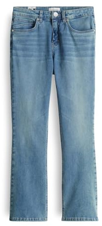 OPUS PANTS Damen Flared | ENJA Gentle Kick Flared Jeans Low Rise aus nachhaltigem BCI Cotton Light Azure Blue, 34 L28