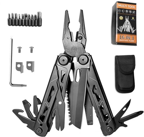 Multifunctional Pliers, 28 in 1 Foldable Multi-Tool with Scissors Knife Saw Bottle Opener Screwdriver Carrying Case Multi-Function Tools for Camping Hiking Fishing Repairing