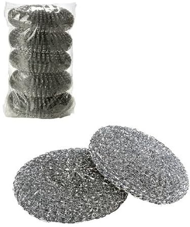 FERCASASHOP Paglietta Abrasiva Zincata, Spugna Zincata da 40 Grammi, Paglietta Ø 10 cm per Pentole e Stoviglie, 15 Pezzi