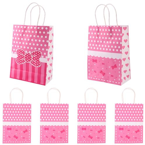 SAVITA 20 Stück Rosa Maus Geburtstagsparty Geschenktüten, 21 x 15 cm Geschenktüten mit Cartoon-Motiven Party-Goodie-Verpackungsmaterial für die Geburtstagsparty von Jungen und Mädchen