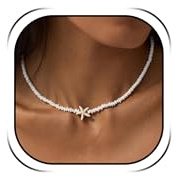 RadiVibe Starfish Necklace for Women Summer Beach Essentials Dresses Boho Necklace Gold Shell Charm Necklaces Starfish Earrings Jewelry Holiday Jewellery for Women