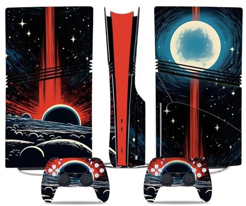 Anti Rayures pour PS5 Pro Skin Disc Edition & pour PS5 Pro Skin Digital Edition Console Et Contrôleur Vinyl Cover Skins Wraps Scratch Resistant Compatible 85543 sans Mousse(Digital Edition)