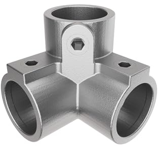 GeZu Impex 3 Way Corner Elbow Tube Connector Ø 42 mm | Hot Dip Galvanised Silver 90° Pipe Key Clamp Fitting & Corner Connector