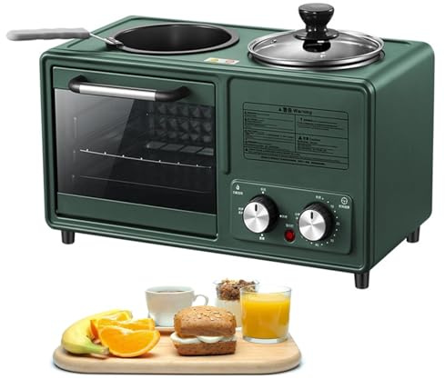 XSDAJSD Macchina elettrica Multifunzionale per la Colazione con pentola da 1,2 l, Area di Cottura di Grande capacità da 8 l, Padella Antiaderente e Doppio Controllo della Temperatura.