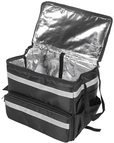 Tomotato Rucksack zur Lieferung von Lebensmitteln, 1680D Oxford Stoff Isolierte Liefer Taschen, Erweiterbar Große Pizza Tasche mit Netz Taschen für die Lieferung Fahrrad Camping Beach