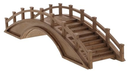 Milisten Maquette de Pont en Bois de Taille Moyenne Décoration Miniature pour Jardin Japonais et Bonsaï Arc en Bois Naturel Ornement Micro-Paysage Décor de Pont Artisanal pour