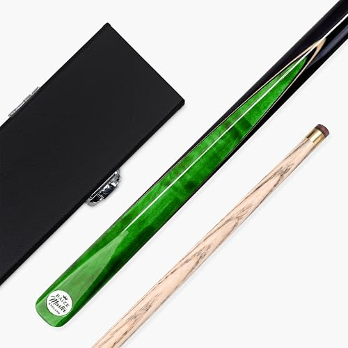 BAIZE MASTER Silver Series CONQUEST 57 Inch 2 Piece Centre Joint Snooker Pool Cue and Case Set 9.5mm Tip with Black Hard Case