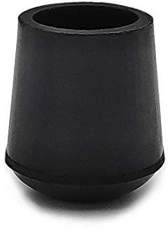 Flyshop Lot de 16 Embouts Ronds en Caoutchouc antidérapant pour Pieds de Chaise, 5/8 inches 16 mm (1,6 cm), Noir