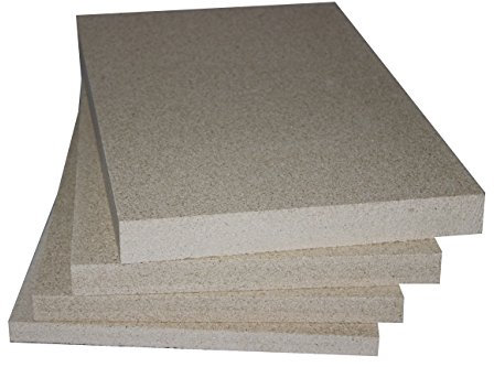 Vermiculite réfractaire de rechange, 2 plaques de 500 x 300 x 30 mm, revêtement pour chambre de combustion