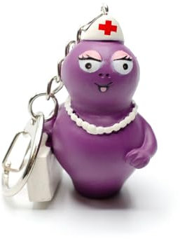 Miniblings Barbabella Schlüsselanhänger Barbapapa Figur lila eitel Krankenschwester Ärztin - Handmade Modeschmuck I I Anhänger Schlüsselring Schlüsselband Keyring