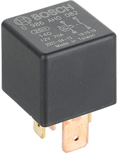 Bosch 0986AH0082 Power Relay 12V 70A, IP5K4, Operating Temperature from -40 Degree to 125 Degree C, 4 Pin Relay without Holder
