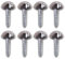 8X Chrome Domed Cap Mirror Screws - 8mm x 1