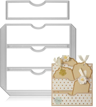 Matty's Crafting Joy Stanzschablonen-Set mit genähten Schlitzen, große Taschenform, Metall-Stanzformen für Kartenherstellung, Papierbasteln, Scrapbooking-Zubehör