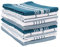 KAF Home Soho Küchen-Geschirrtuch-Set, 45,7 x 71,1 cm, weich und saugfähig, gemischte Flache Handtücher, Blaugrün, 10 Stück