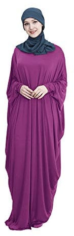 GladThink Muslimische Frauen Abaya Fledermaushemd Maxikleid Rose XL