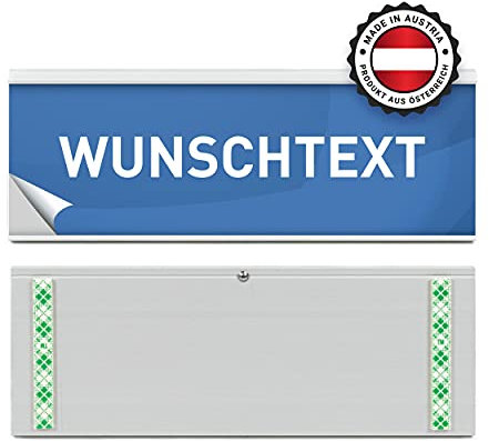 SCHILDER Systeme 1 Stück MODO Türschild | Silber eloxiertes Namensschild | 2 mm Anti-Reflex Acrylscheibe | einfache Klebemontage | werkzeugloser Textwechsel | 149 x 54 mm