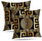 Tyfuty Set von 2 griechischen Key-Überwurf-Kissenbezügen Kissenbezüge Moderne geometrische griechische Schlüssel Dekor Gold Kissen für Bettwäsche Wohnzimmer Schlafzimmer Büro Sofa Couch 45.7 x 45.7 cm