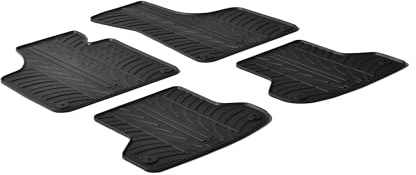 AROBA GL0246 Design Gummi Fußmatten kompatibel mit Audi A3 und A3 Sportback (8P), S3, RS3 BJ. 05.2003-11.2012 erhöhter Rand 4 TLG Farbe Schwarz Gummimatten Automatten passgenau