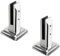 YORKING 2PCS Swimming Pool Glass Clamp Floor Standing Glass Stairs Railing Clip Stainless Steel Square Glass Spigot for Railing Balcony Balustrade for 8mm-12mm Glass,Silver
