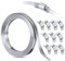 Steelsoft 304 Stainless Steel Hose Clamps Assortment Rack, Large Adjustable Worm Drive Hose Clamp Band Duct Pipe Clamp, Metal Strapping, Automotive Muffler Exhaust Wrap,12FT Metal Straps+10 Fasteners