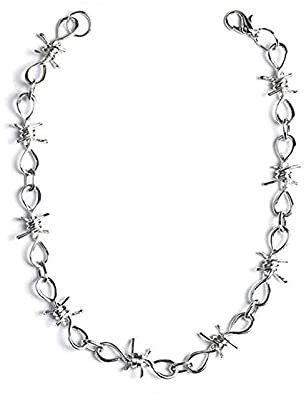 ClodeEU Best Gifts for Girlfriend Punk Gothic Thorns Metal Barbed Wire Necklace Men's and Women's Universal Fashion Jewellery Valentine Gifts for Her, One Size