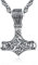 KINGWHYTE Thor Hammer Talisman Halskette 925 Sterling Silber Wikingerketten Nordische Vintage Anhänger Wikinger Mjolnir Amulett Schutzschmuck Geschenke für Männer