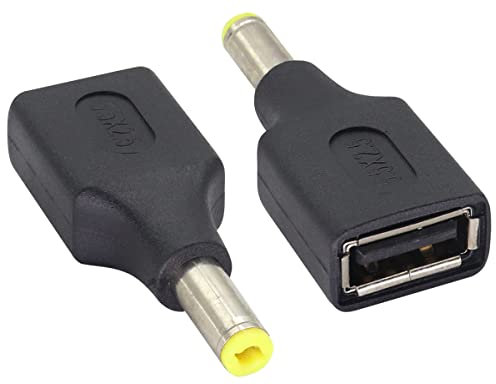 AAOTOKK (2-Unidades DC a USB DC Power Adapter USB 2.0 a Bus a DC Public 5V DC Power Charge Bucket Connector,Adecuado para tabletas,Máquinas de Asistencia de Control de Acceso. (DC5.5 × 2.5mm)