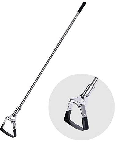 BARAYSTUS Gartenhacke zum Jäten mit langem Griff, Hula-Hacke, Steigbügelhacke, Gartenwerkzeug, Edelstahl, Verstellbarer Langer Griff, Unkrauthacke