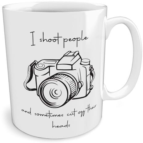 Black Raven Design - I Shoot People and Sometimes Cut Off Their Heads - Funny Photography, Ceramic Mug, 11fl oz