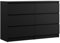 3E 3xE living.com Kommode mit 6 Schubladen 120 cm, Farbe: Schwarz Matt, H: 79 cm, B: 120 cm, T: 39 cm