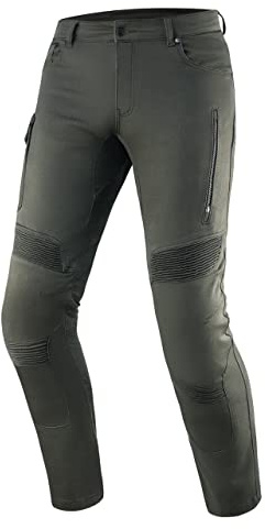 REBELHORN Vandal Twill Motorradhose Herren | Aramidfaser Futter | Knie und Hüftprotektoren | 2 Belüftungskanäle | 6 Taschen | Tapered Fit