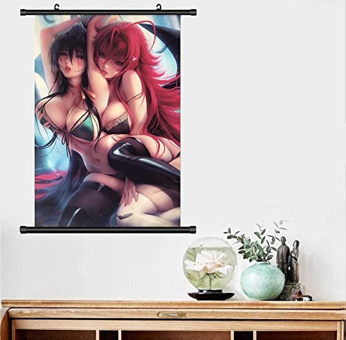 KARMA-X Großes 60x90CM Highschool DxD Kakemono Rollbild | Anime Manga Stoffposter Wallscroll Poster | Wanddeko Geschenk | Rias & Akeno