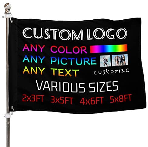 Bandiera Personalizzata, Crea la Tua Bandiera, Stampa del Tuo Design/Logo/Immagine/Parole, Bandiera da Esterno, per la Decorazione Esterna Prato Giardino Casa/Diverse misure Disponibili