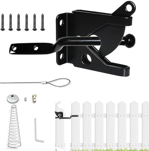 PnxdeobXL Verrou Porte Automatique, Loquet Portail, Verrou de Porte Jardin, Acier Inoxydable à Levier Automatique, Verrou de Portail Verrouillage, pour Clôture de Jardin pour Poulailler