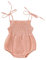 DYKeWei Neugeborenes Baby Mädchen ärmellose solide Leinen Strampler Sling rückenfreie Overall Outfits Baby Musselin Kleidung (Pink, 0-3 Months)