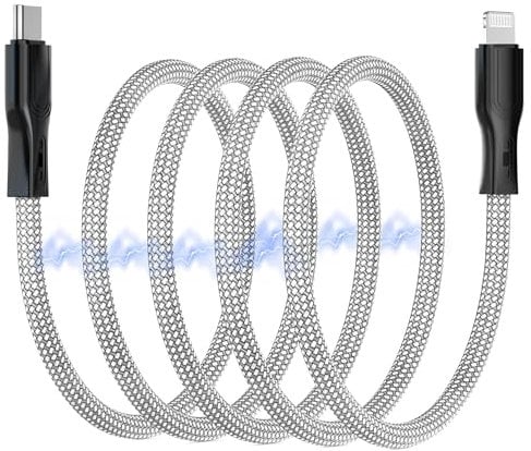 Zpril USB C to Lightning Magnetic Charging Cable, to Keep Cords Organized, iPhone Charger Cord, Fast Charging, Apple MFi Certified for iPhone 14 Plus 14 Pro Max 13 13 Pro 12 iPad (1, Silver)