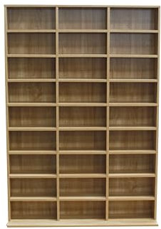 Lillyvale CD OAK Bookcase Storage Shelf Case Cabinet Rack Unit Tower Organizer Adjustable Wooden Book Bluray Video Games Up To 837 CD's